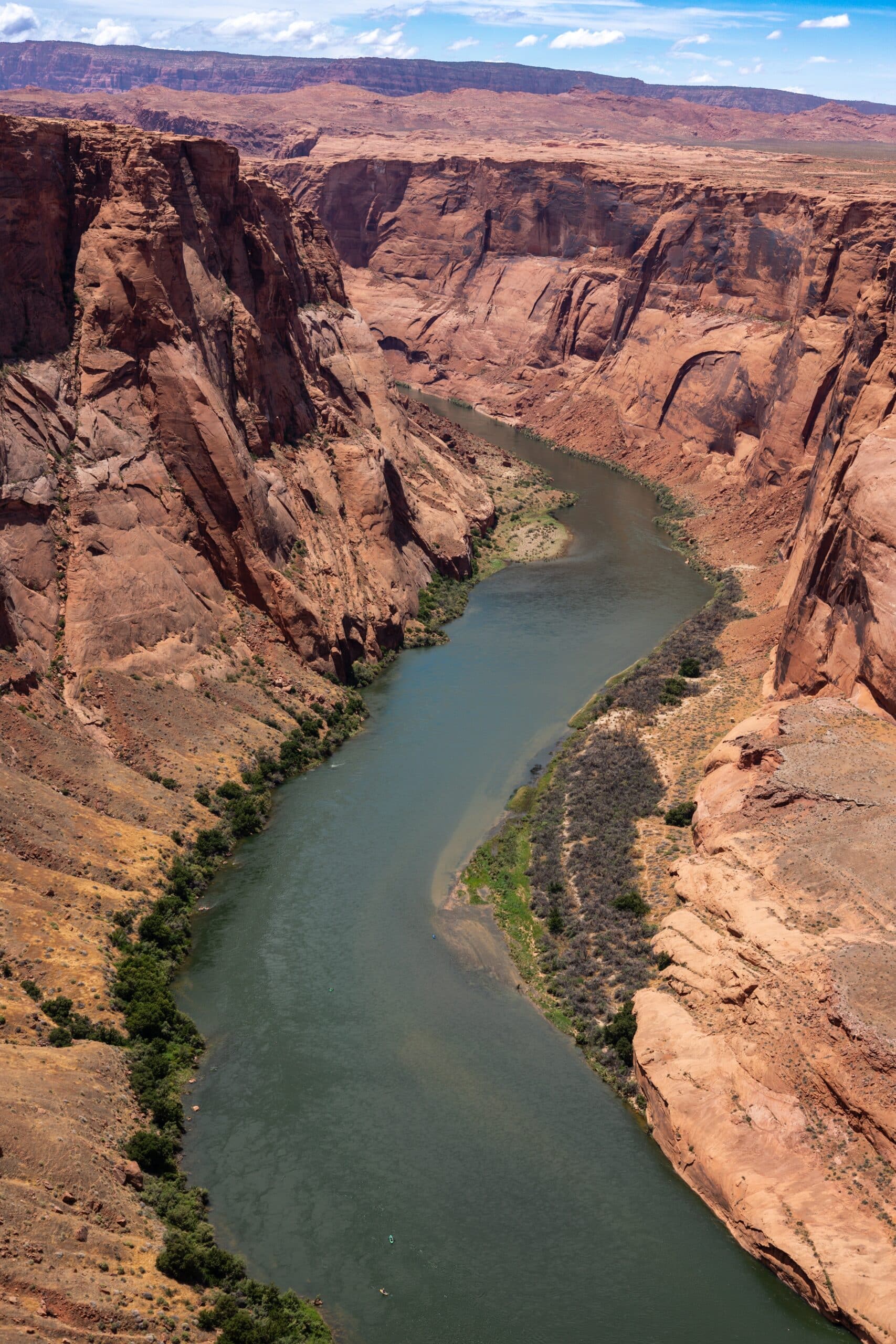 View of a river in a canyon.